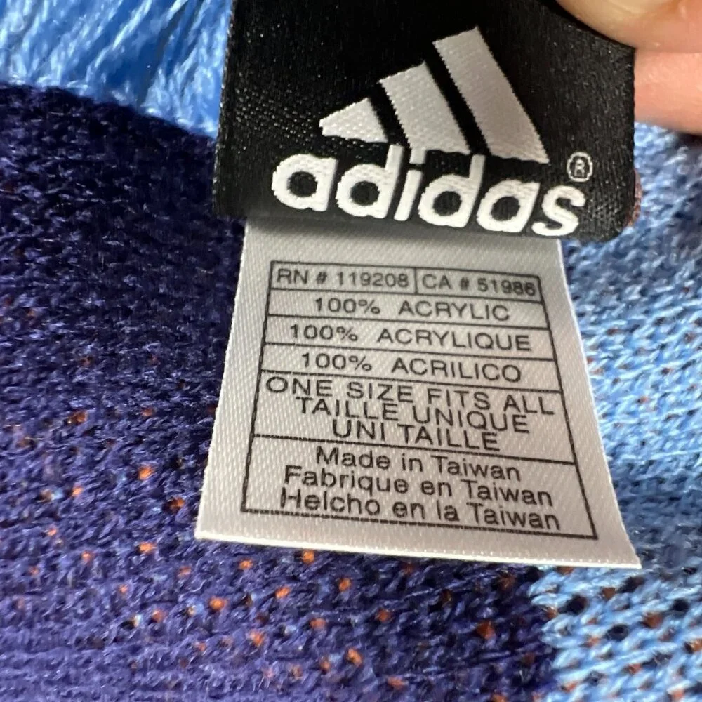 Adidas Unisex OSFA Blue Orange Winter‎ Fringe New York City FC MLS Scarf NWT
